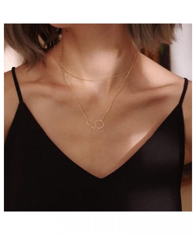 Layered Heart Necklace Pendant Handmade 18k Gold Plated Dainty Gold Choker Arrow Bar Layering Long Necklace for Women Layered...