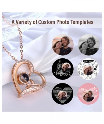 Custom Photo Projection Necklace - Personalized Necklace with Picture Inside,Customized Photos Pendant Necklaces,Memorial Gif...