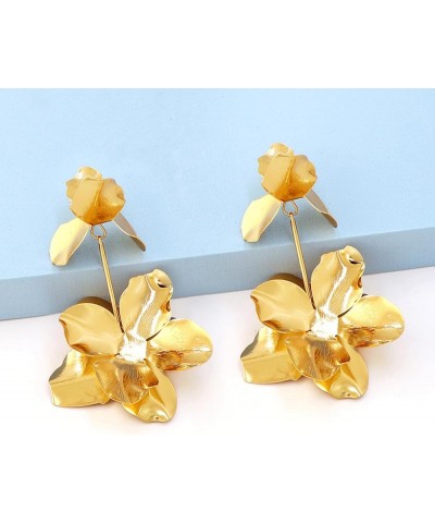 Flower Earrings for Women Gold Flower Earrings Spring Earrings for Women Floral Earrings Gold Statement Earrings Spring Jewel...