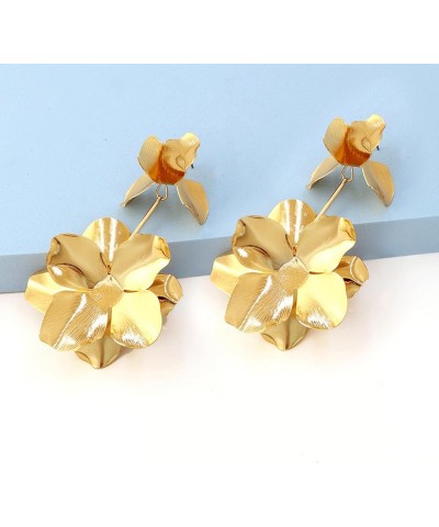 Flower Earrings for Women Gold Flower Earrings Spring Earrings for Women Floral Earrings Gold Statement Earrings Spring Jewel...