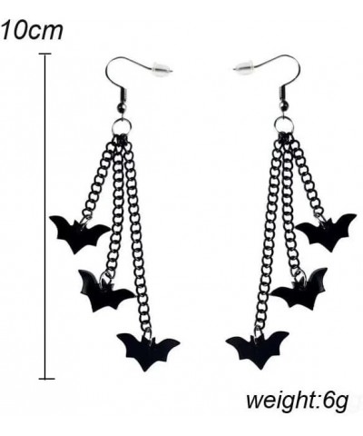 2 Pairs Halloween Earrings Bat Spider Pumpkin Skull Spooky Ghost Gothic Party Dangle Earrings Cute Funny Long Chain Tassel Fo...