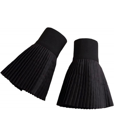 Women Pleated Horn Cuffs Wrist Cuffs Detachable Fake Sleeve Cuffs Fake Bracelet Sleeve Cuffs Black $9.53 Bracelets