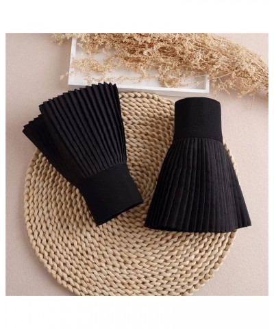 Women Pleated Horn Cuffs Wrist Cuffs Detachable Fake Sleeve Cuffs Fake Bracelet Sleeve Cuffs Black $9.53 Bracelets