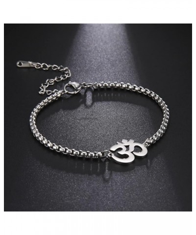 Om Bracelet for Women Girls Om Ohm Aum Symbol Hindu Buddha Yoga Mediation Layered Chain Bracelet Bangle Stainless Steel Adjus...