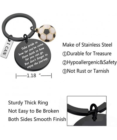 Soccer Keychain Sports Ball Inspirational Gifts Soccer Player Gifts for Soccer Lover Black $10.09 Pendants