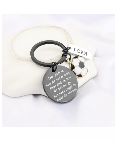 Soccer Keychain Sports Ball Inspirational Gifts Soccer Player Gifts for Soccer Lover Black $10.09 Pendants