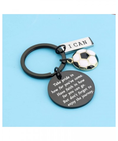 Soccer Keychain Sports Ball Inspirational Gifts Soccer Player Gifts for Soccer Lover Black $10.09 Pendants