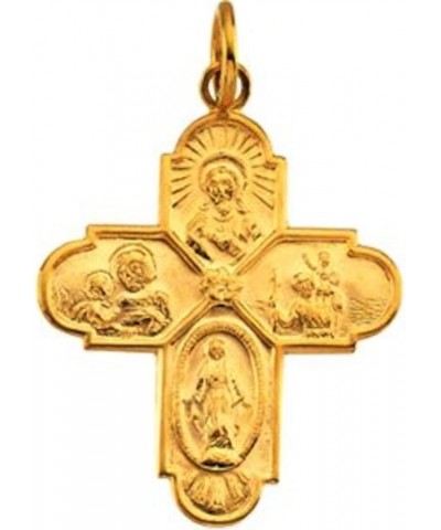 14k Yellow Gold 24.5x21.5 mm Four-Way Cross Medal $101.82 Pendants