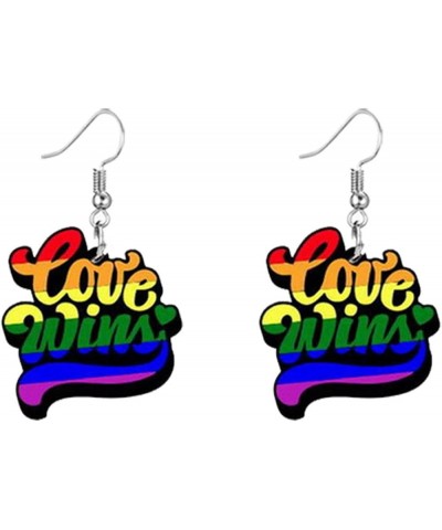 Rainbow Earrings for Women Girls Cute Colorful Lightweight Acrylic Love Wins Heart Butterfly Dangle Drop LGBT Pride Earrings ...