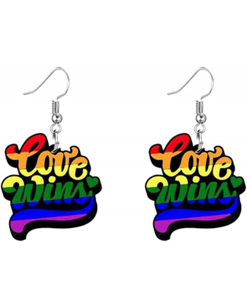 Rainbow Earrings for Women Girls Cute Colorful Lightweight Acrylic Love Wins Heart Butterfly Dangle Drop LGBT Pride Earrings ...