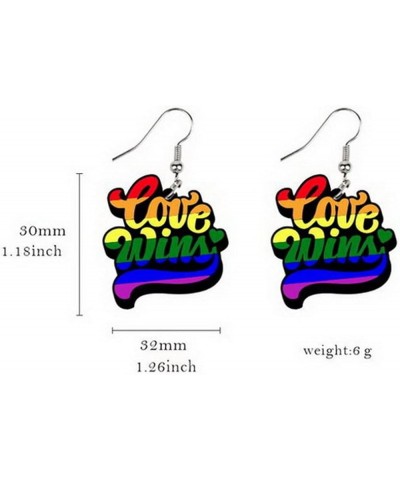 Rainbow Earrings for Women Girls Cute Colorful Lightweight Acrylic Love Wins Heart Butterfly Dangle Drop LGBT Pride Earrings ...