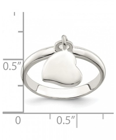 925 Sterling Silver Dangle Heart Ring Love Fine Jewelry For Women Gifts For Her $40.40 Rings