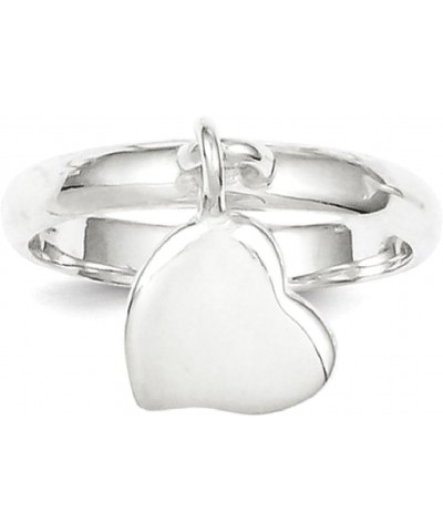 925 Sterling Silver Dangle Heart Ring Love Fine Jewelry For Women Gifts For Her $40.40 Rings