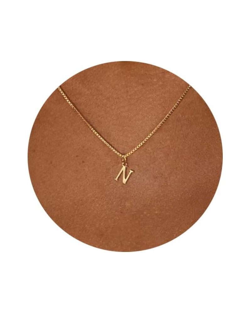 Simple Choker Jewelry Plated Gold Initial Necklaces Presents for Women,Trendy Cute Dainty Tiny Letter A-Z Personalized Name P...