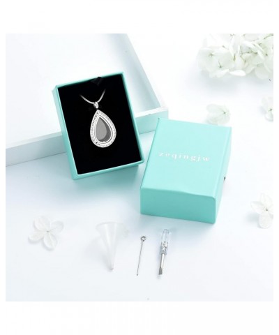 Glass Teardrop Cremation Urn Jewelry Ashes Holder Necklace Stainless Steel Keepsake Urn Memorial Ash Jewelry Keepsake Memoria...