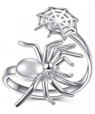 S925 Sterling Silver Spider Ring for Women Witch Rings Jewelry Gift $13.25 Rings