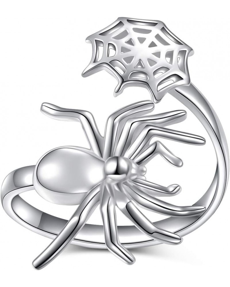 S925 Sterling Silver Spider Ring for Women Witch Rings Jewelry Gift $13.25 Rings