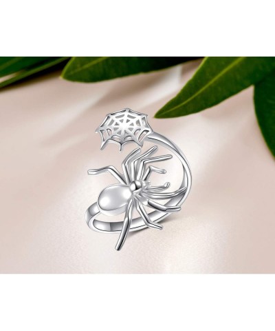 S925 Sterling Silver Spider Ring for Women Witch Rings Jewelry Gift $13.25 Rings