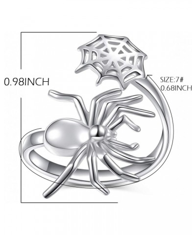 S925 Sterling Silver Spider Ring for Women Witch Rings Jewelry Gift $13.25 Rings