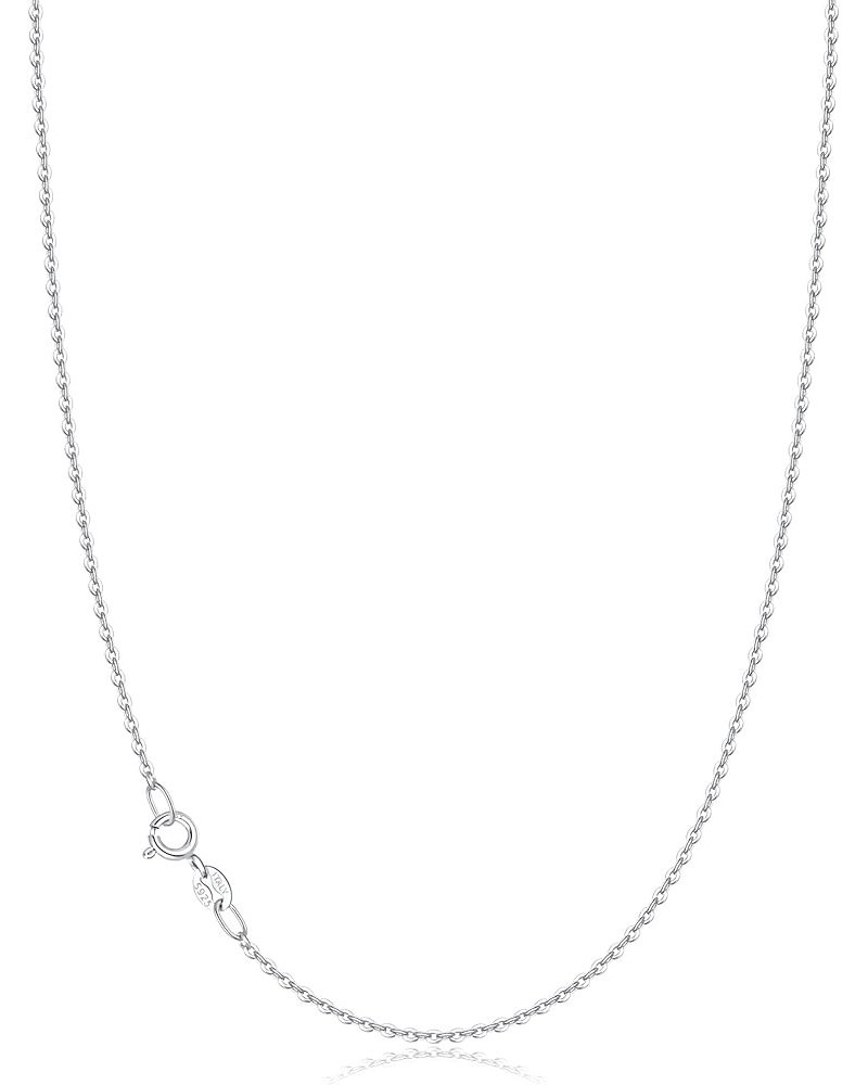 Solid 18k Gold Over 925 Sterling Silver Chain Necklace for Women Girls, 1.3mm Round Cable Chain Necklace Thin & Dainty & Stur...