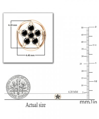 0.05 Carat (ctw) Round Diamond Star Push Back Stud Earrings for Her | Available in 10K/14K/18K Gold & 925 Sterling Silver Bla...