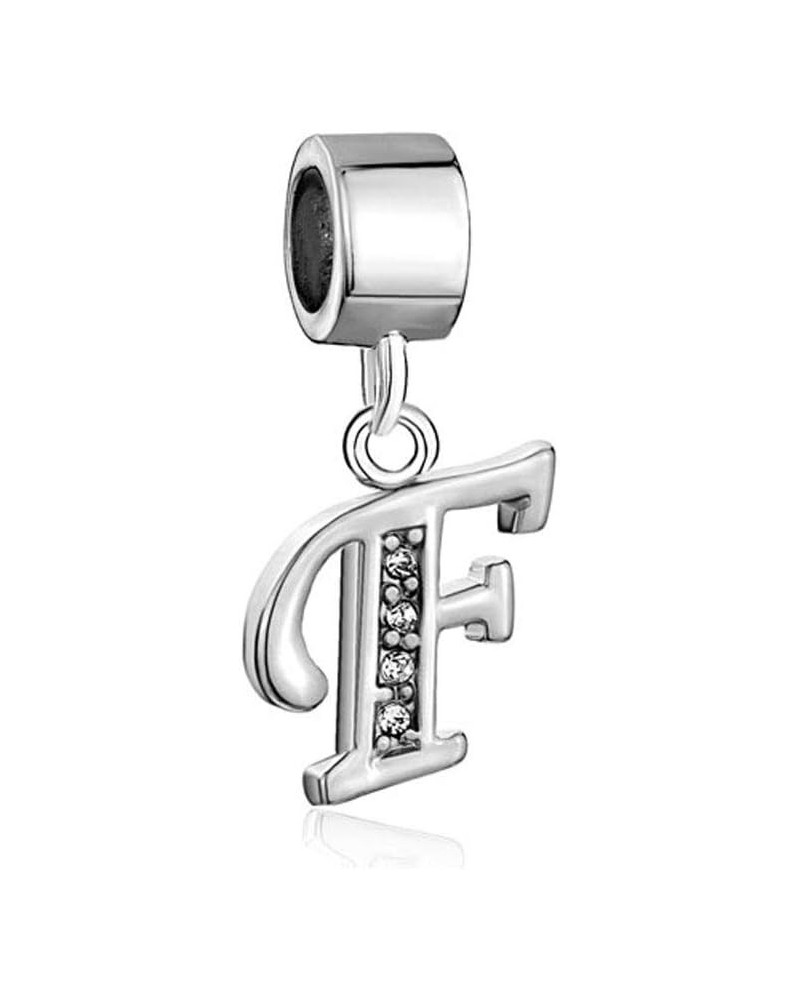 Alphabet Initial A-Z Letter Crystal Beads Charms for Charm Bracelets for Women F $6.26 Bracelets