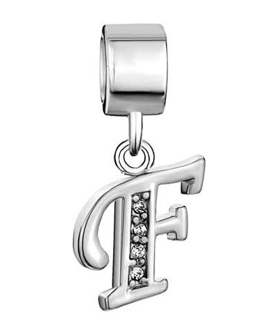 Alphabet Initial A-Z Letter Crystal Beads Charms for Charm Bracelets for Women F $6.26 Bracelets