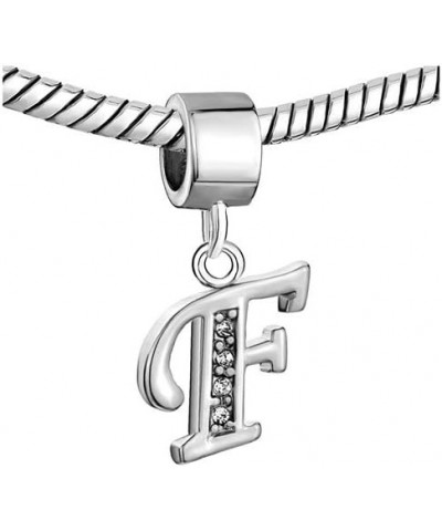 Alphabet Initial A-Z Letter Crystal Beads Charms for Charm Bracelets for Women F $6.26 Bracelets