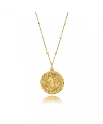 Astrology Zodiac Necklace in Gold | Horoscope Zodiac Pendant Coin Medallion Necklace 18-20'' Capricorn - Dec 22 - Jan 19 $9.9...