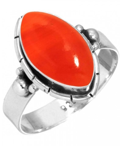 925 Sterling Silver Handmade Ring for Women 7x14 Marquoise Gemstone Costume Silver Jewelry for Gift (99092_R) Carnelian $16.2...