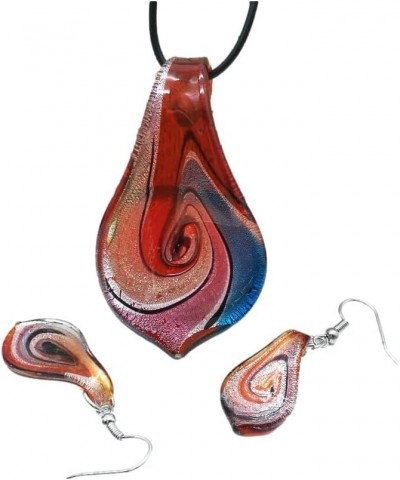 Glass Water Drop Shape Glaze Spiral Dangle Earrings Lampwork Handmade Glass Bead Geometric Earrings for Women Jewelry Paint R...