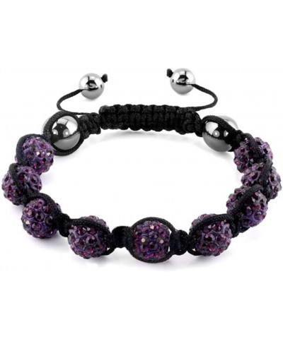 Disco Ball Bead Adjustable Bracelet Purple $9.53 Bracelets