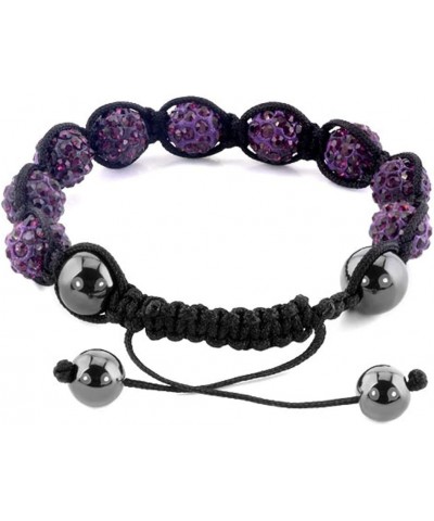 Disco Ball Bead Adjustable Bracelet Purple $9.53 Bracelets