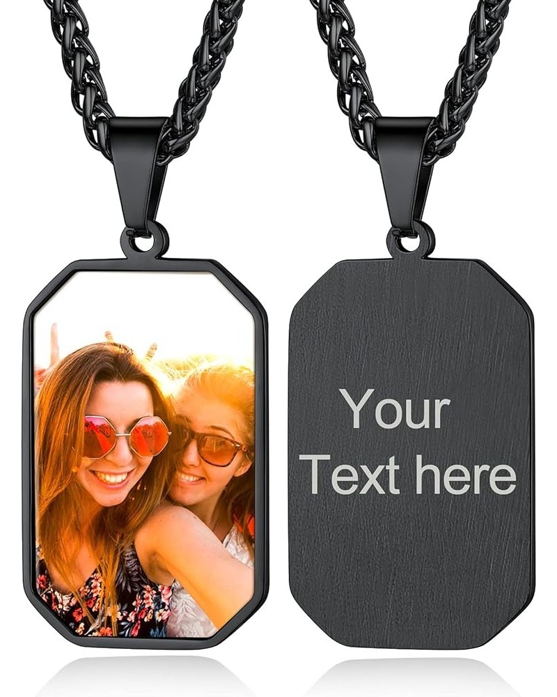 Picture Necklace Personalized Custom Dog Tag/Disc/Heart Pendant Picture Jewelry Engraved Memory Chain with Photo Name Customi...