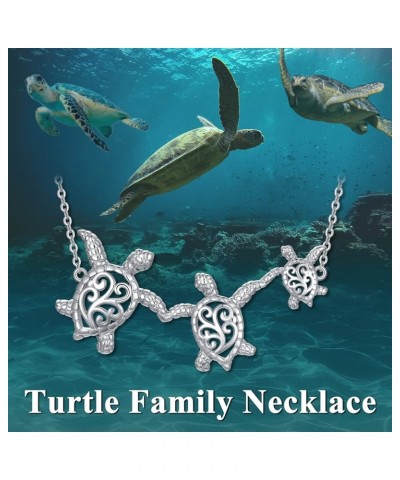 Turtle Necklace 925 Sterling Silver Turtle Pendant Turtle Jewelry for Women Girls Three Turtles $18.35 Necklaces