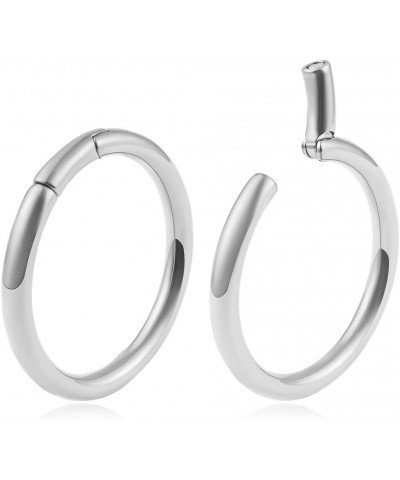 2PCS Simple Hoop Ear Plugs Body Piercing Tunnels 316 Stainless Steel Hypoallergenic Earrings Plugs for Ears Expander Body Jew...