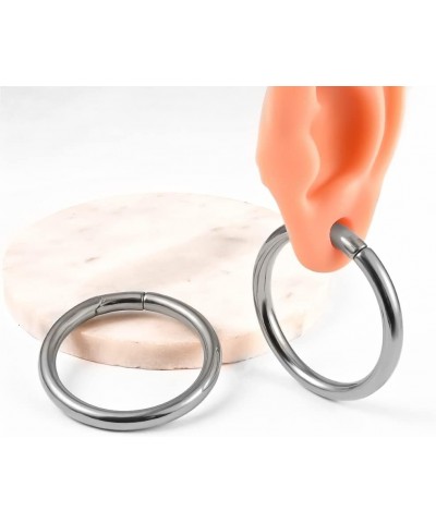 2PCS Simple Hoop Ear Plugs Body Piercing Tunnels 316 Stainless Steel Hypoallergenic Earrings Plugs for Ears Expander Body Jew...