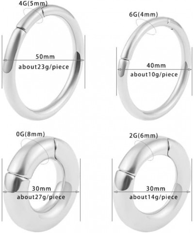 2PCS Simple Hoop Ear Plugs Body Piercing Tunnels 316 Stainless Steel Hypoallergenic Earrings Plugs for Ears Expander Body Jew...