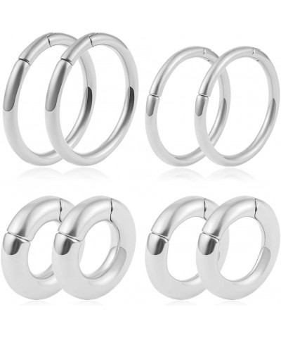 2PCS Simple Hoop Ear Plugs Body Piercing Tunnels 316 Stainless Steel Hypoallergenic Earrings Plugs for Ears Expander Body Jew...