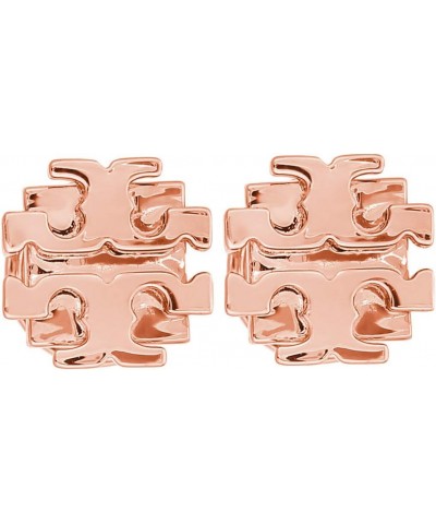 T Logo Small Stud Earrings Rose Gold $40.50 Earrings