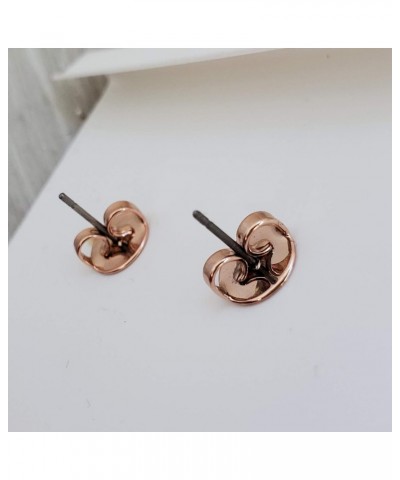 T Logo Small Stud Earrings Rose Gold $40.50 Earrings