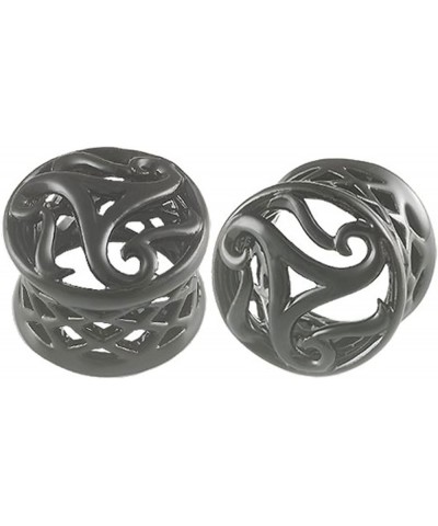 Black Alloy Double Flared - Pierced Body Piercing Jewelry BL-T-035 - Sold as a Pair 5/8 inch 16mm $11.88 Others