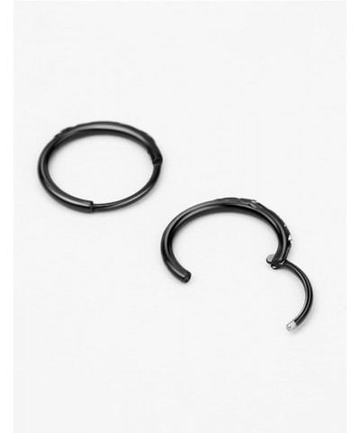 316L Surgical Steel Endless Hoop Earrings for Women Silver/Gold/Rose Gold/Black 8mm/10mm/12mm 10mm 02: CZ Hoop, Black $8.90 E...