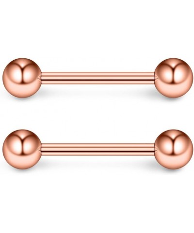 316L Stainless Steel Nipple Shield Barbell Ring Bar Body Piercing 14G 2-12PCS Rose Gold-12mm $6.62 Body Jewelry