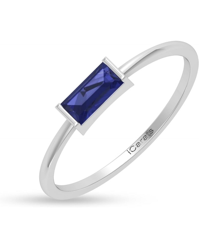 925 Sterling Silver Real Gemstone Ring For Women Stackable Statement Ring Band Jewelry 12. December - Tanzanite $51.29 Rings