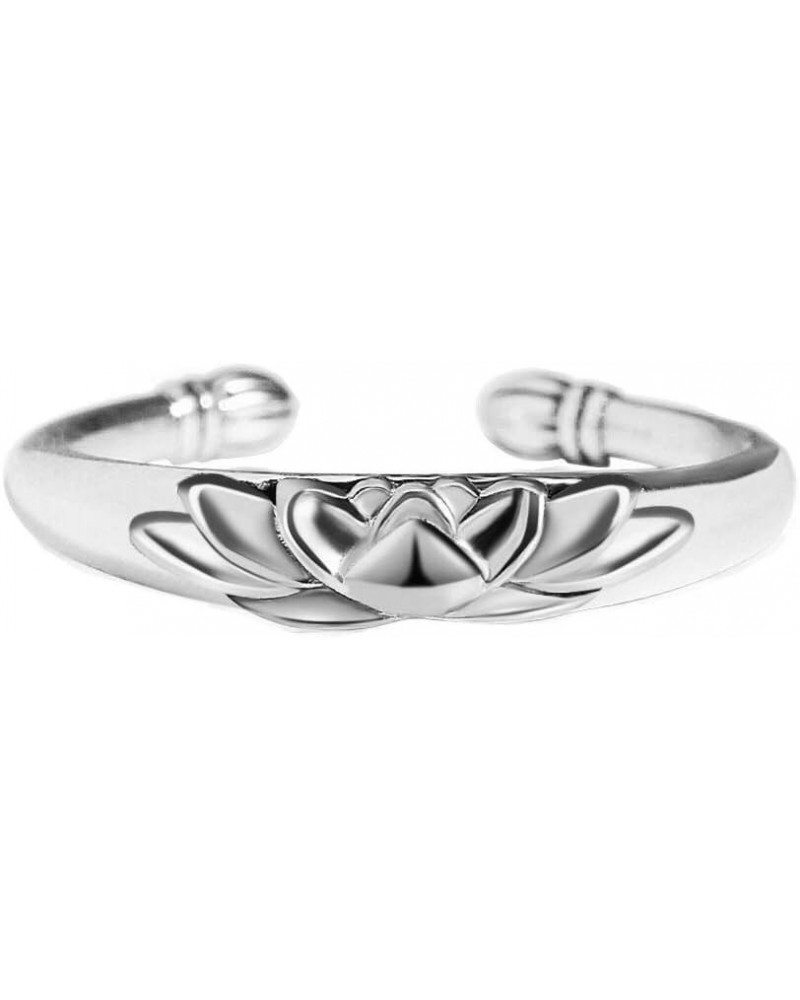 925 Sterling Silver Rings for Women Girls Wedding Bands High Polish Lotus Flower Statementt Open Finger Ring Stackable Rings ...