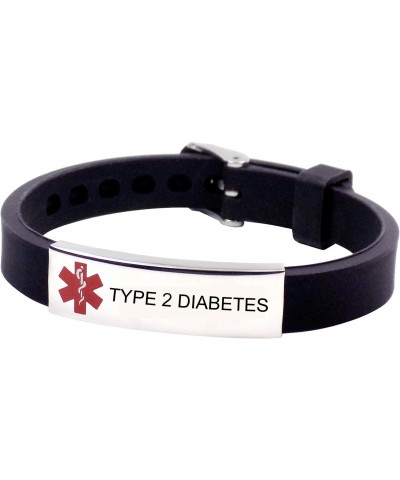 TYPE 2 DIABETES Medical alert Wristband Bracelet - Adjustable $8.67 Bracelets