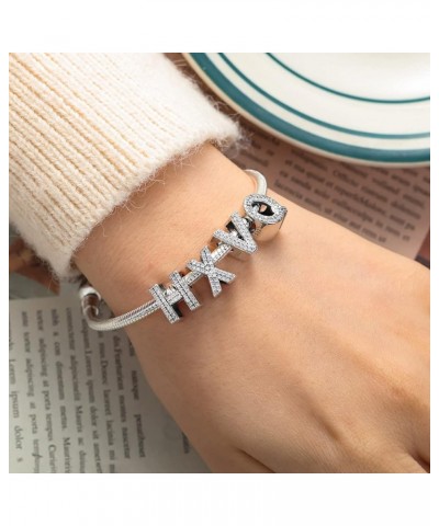 Letter Charms Fits Pandora Bracelets S925 Sterling Silver Initial Charms for Bracelets Alphabet A-Z Letters Bead Bracelets Ne...