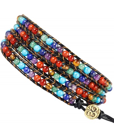 Wrap Bracelets Beads Bohemian Woven Leather Friendship Bracelet Healing Crystal Stone Jewelry mix stone $10.25 Bracelets