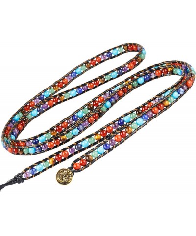 Wrap Bracelets Beads Bohemian Woven Leather Friendship Bracelet Healing Crystal Stone Jewelry mix stone $10.25 Bracelets